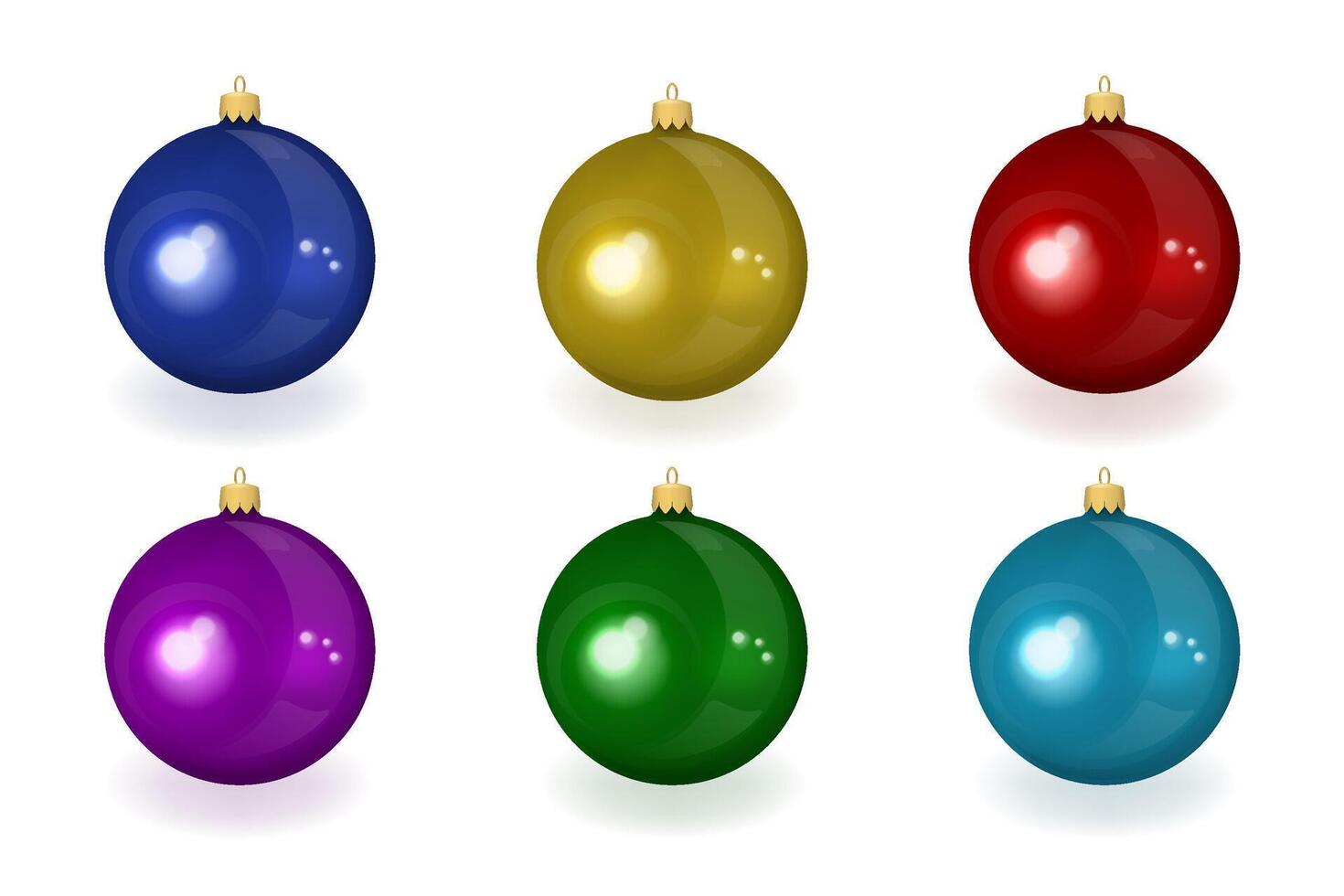New year balls set. Realistic glossy christmas toys. Realistic illustration. vector