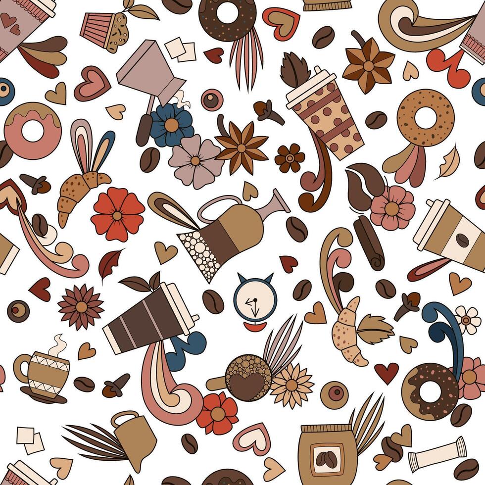 Coffee design. Seamless pattern background. Hot drink vector