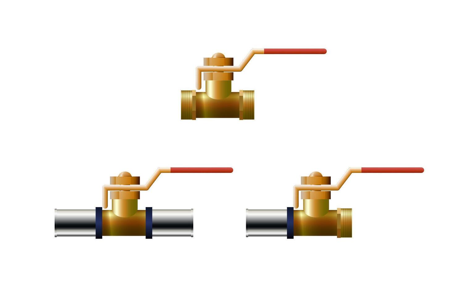 Valve for pipe. Plastic tube fitting. vector