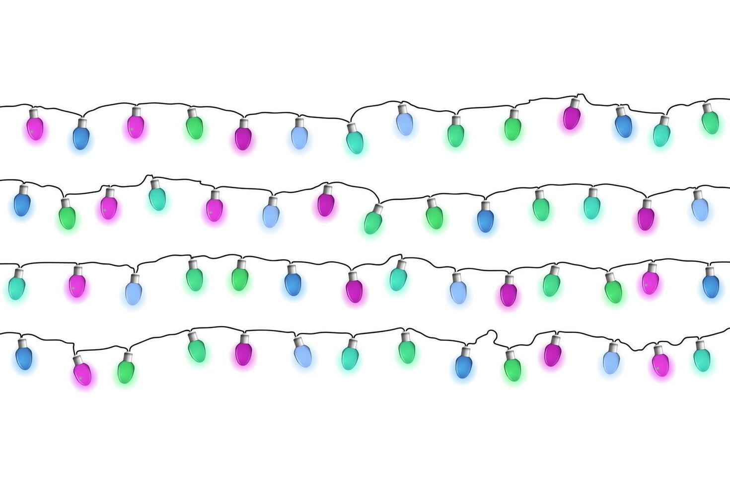 Lights bulb garlands. New Year decoration. vector