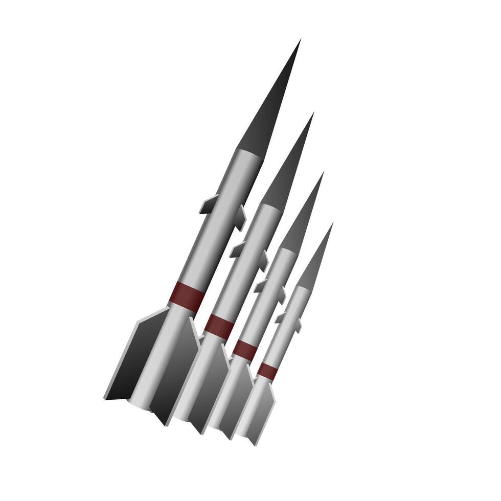 A nuclear missile. Military atomic technology. vector