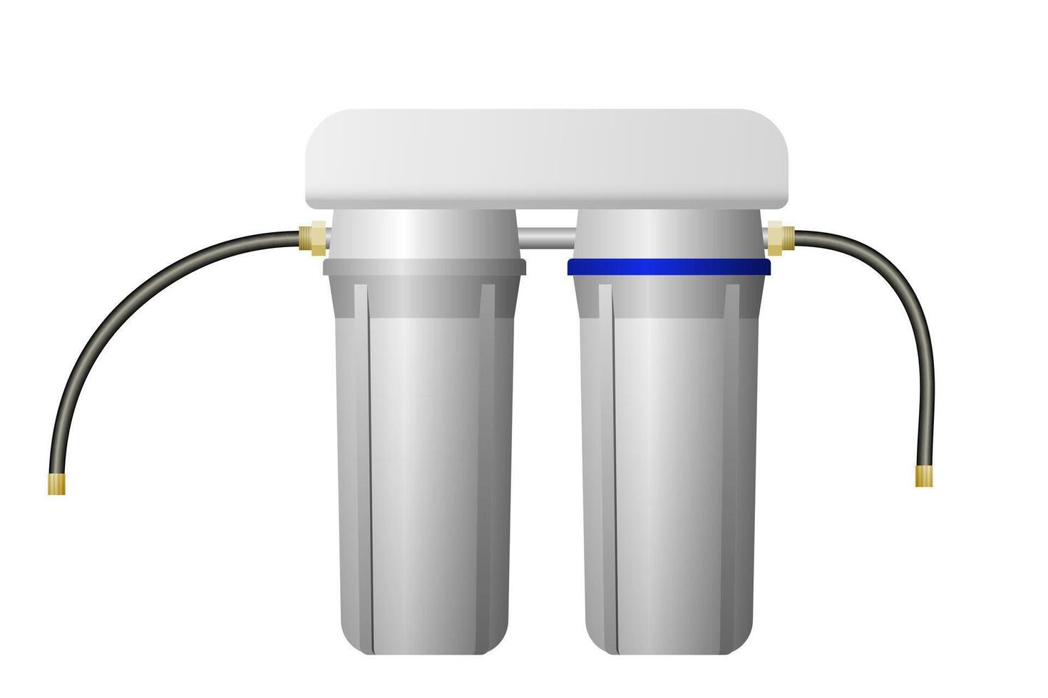 Filter for water purification. Two blocks. Treatment equipment. vector