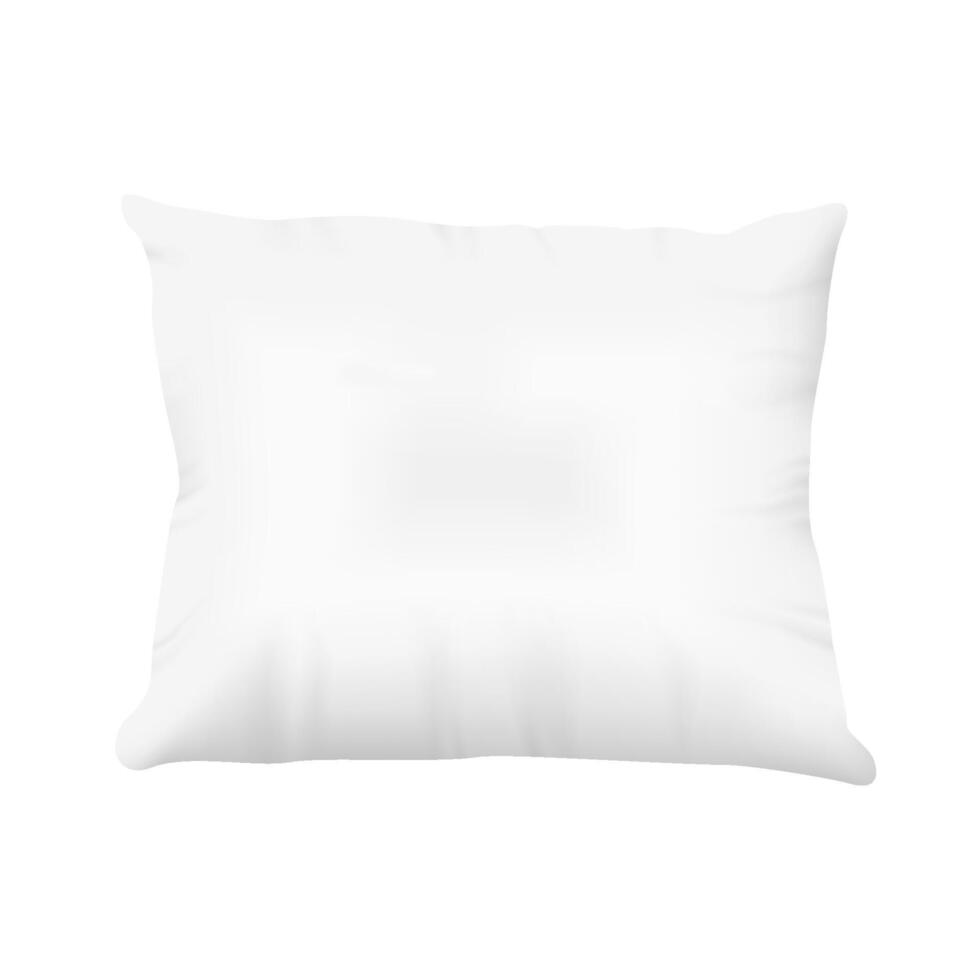 Square pillow on white background. Bedding design, comfortable and soft. vector