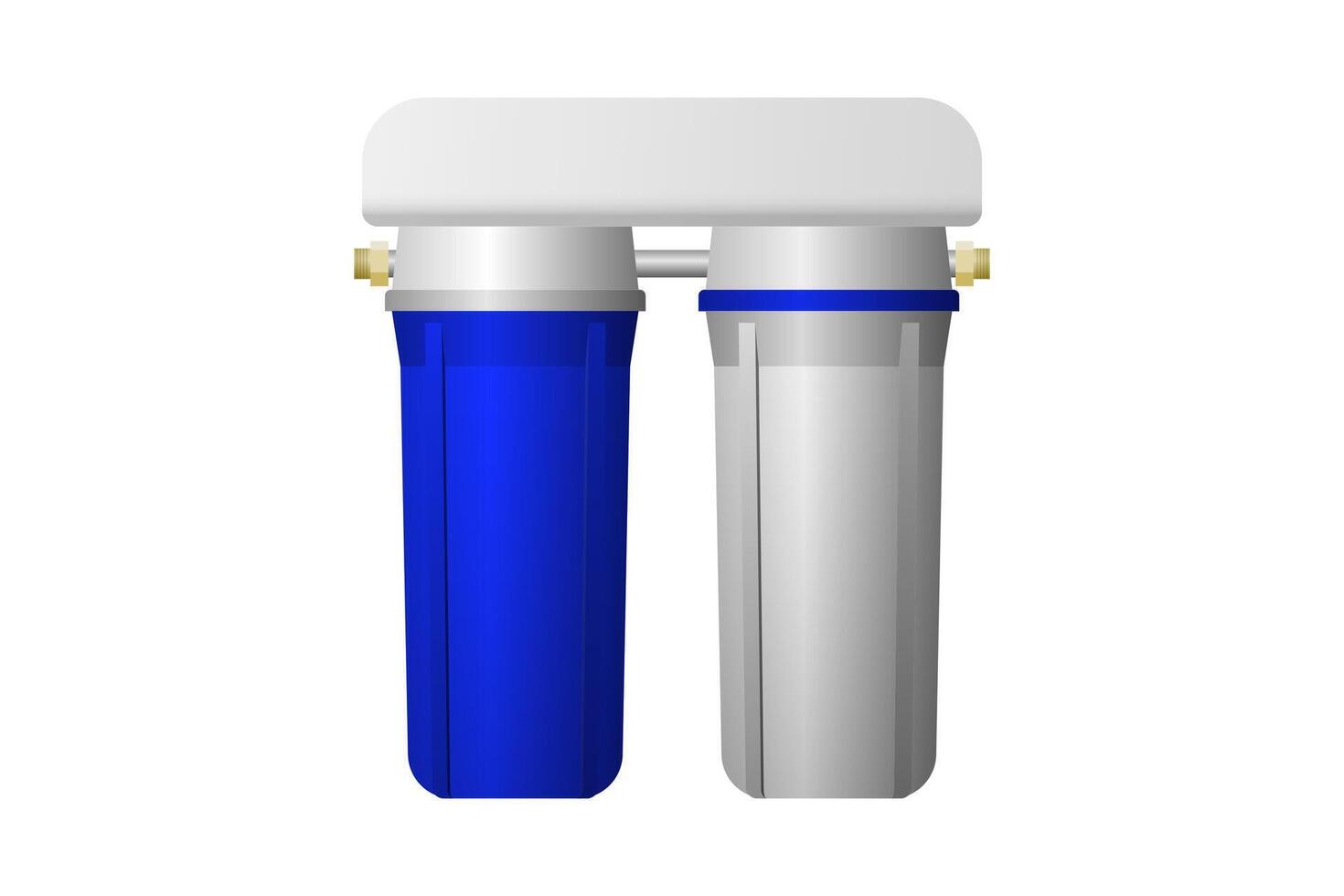 Filter for drinking water purification. Two blocks. Treatment equipment. vector