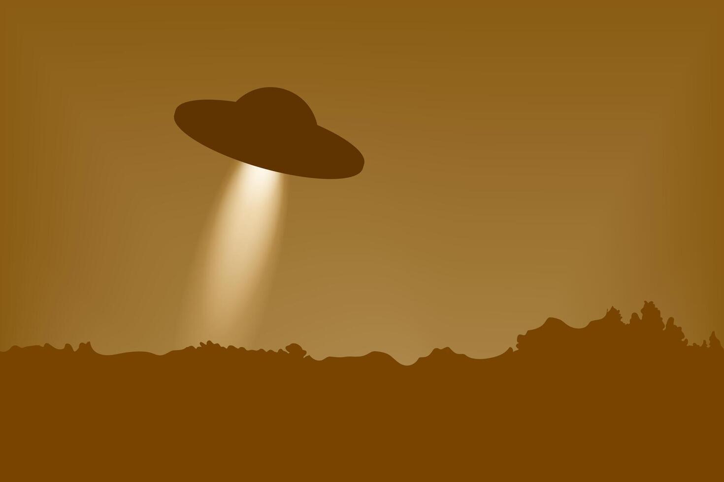 UFO hover in the sky. Aliens from another planet. vector