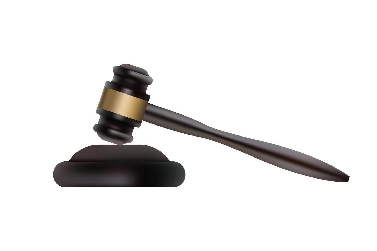 Judge gavel. Icon justice White background vector
