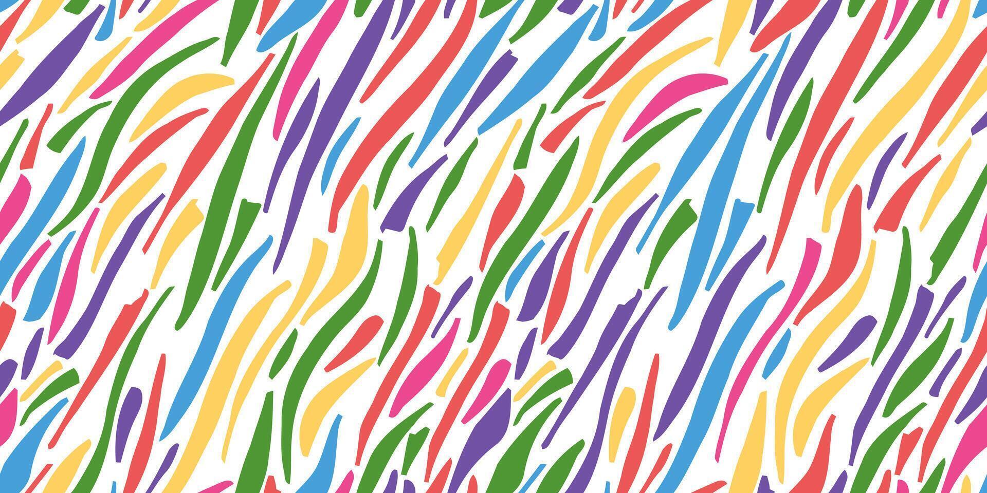 Multicolor zebra print skin. Wildlife seamless pattern background. Africa style wallpaper. vector