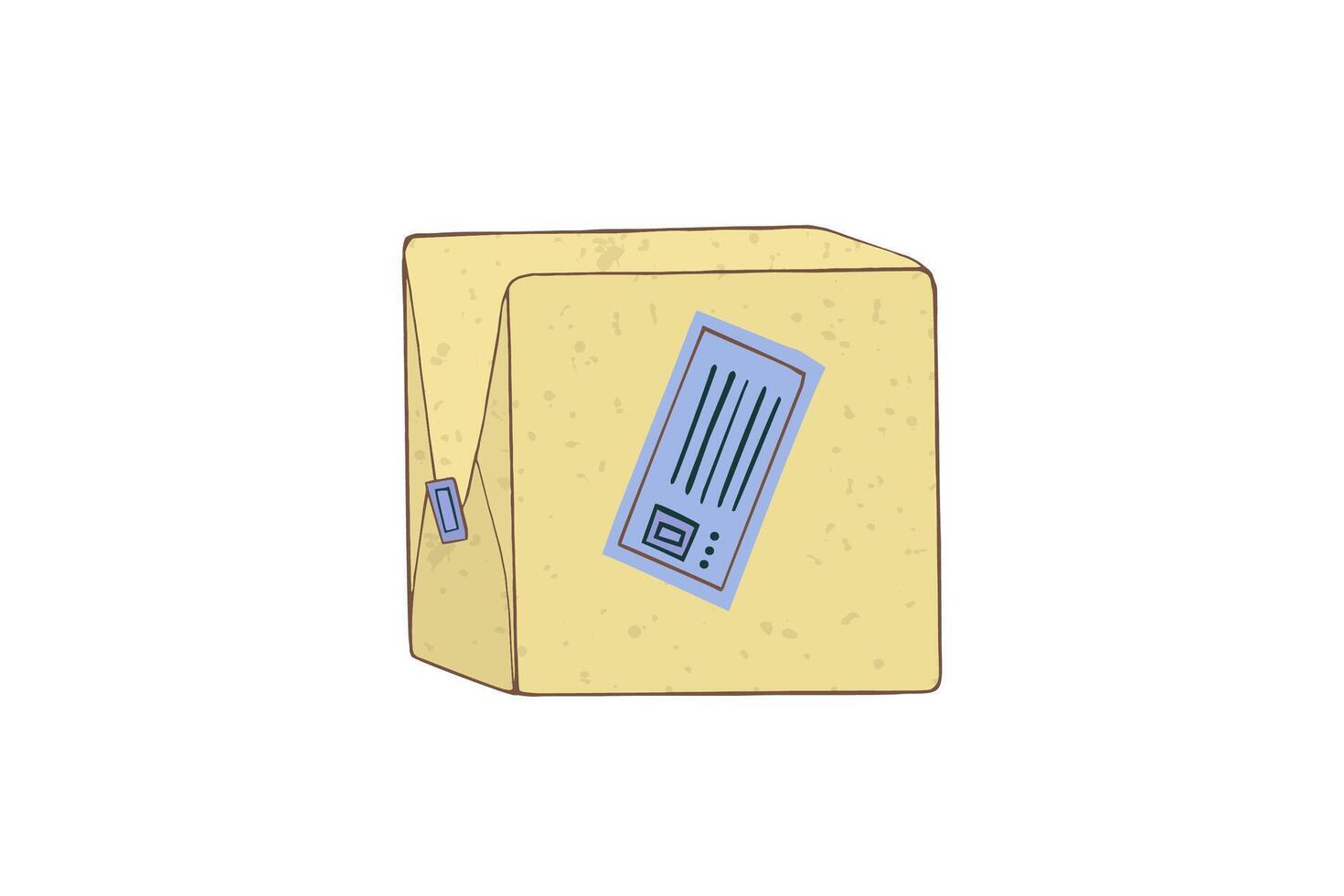 Parcel in a closed box. Post export. vector