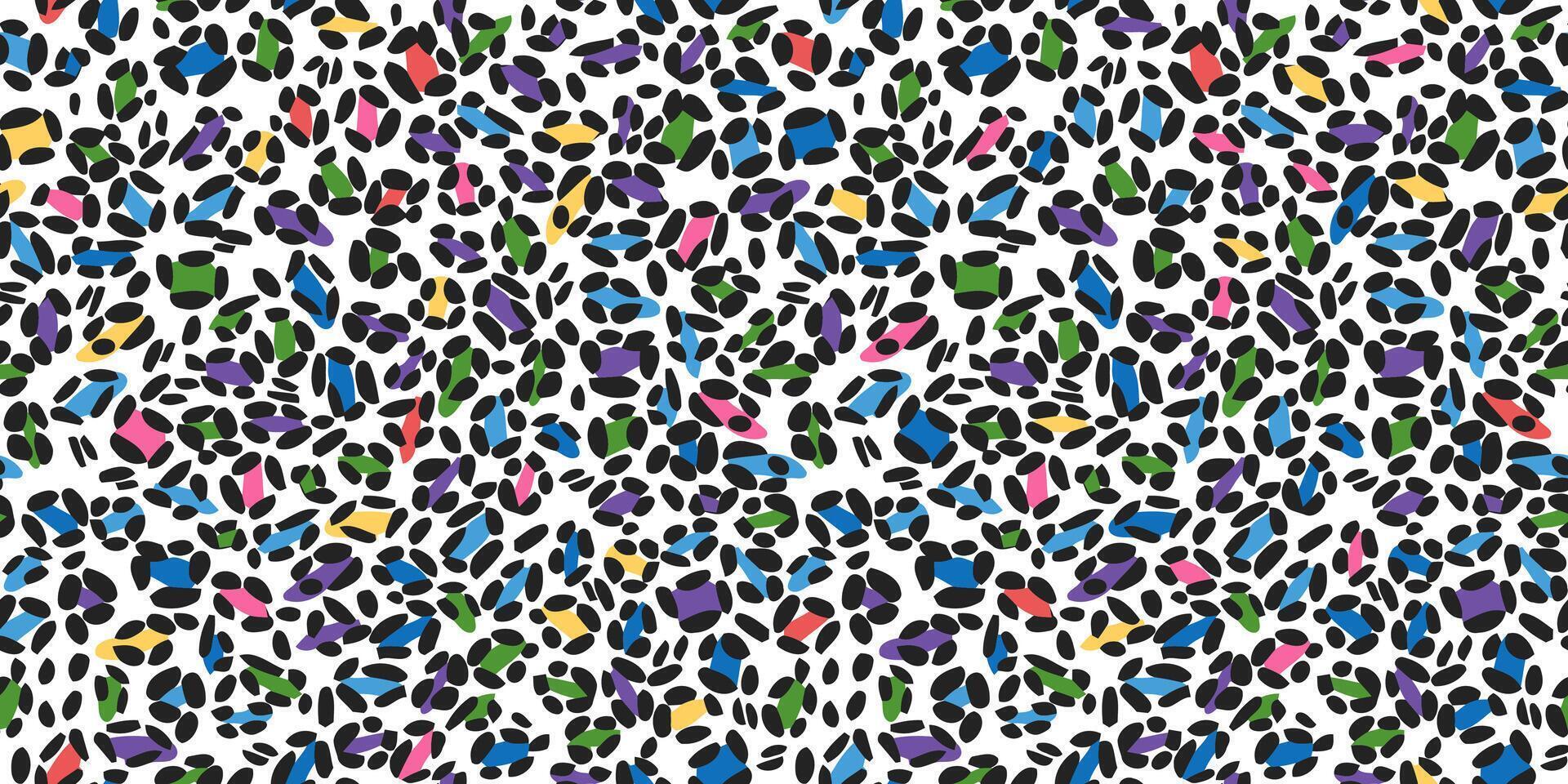 Multicolor leopard print skin. Wildlife seamless pattern background. Africa style wallpaper. vector