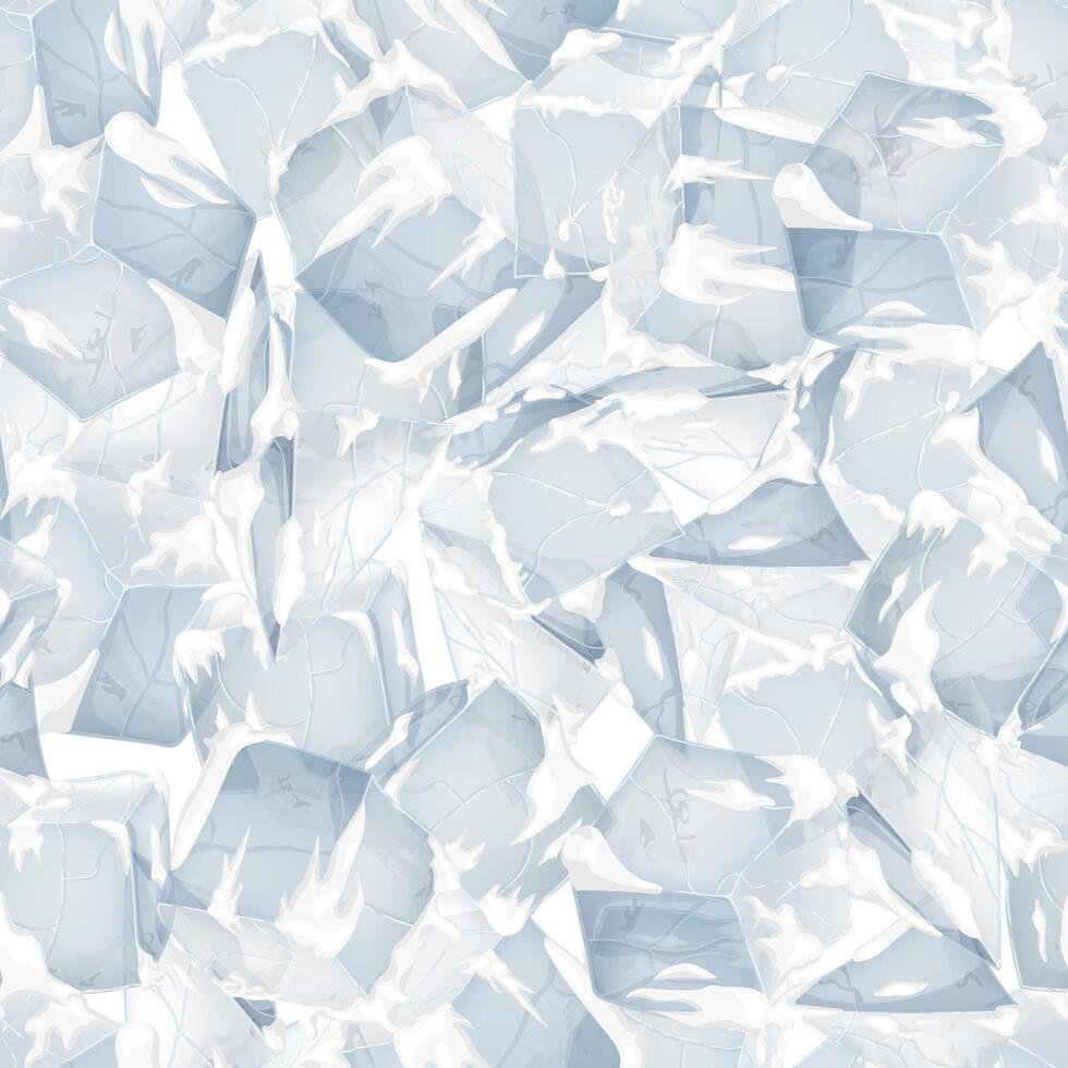 Ice and snow surface. Seamless pattern background. Winter design. vector
