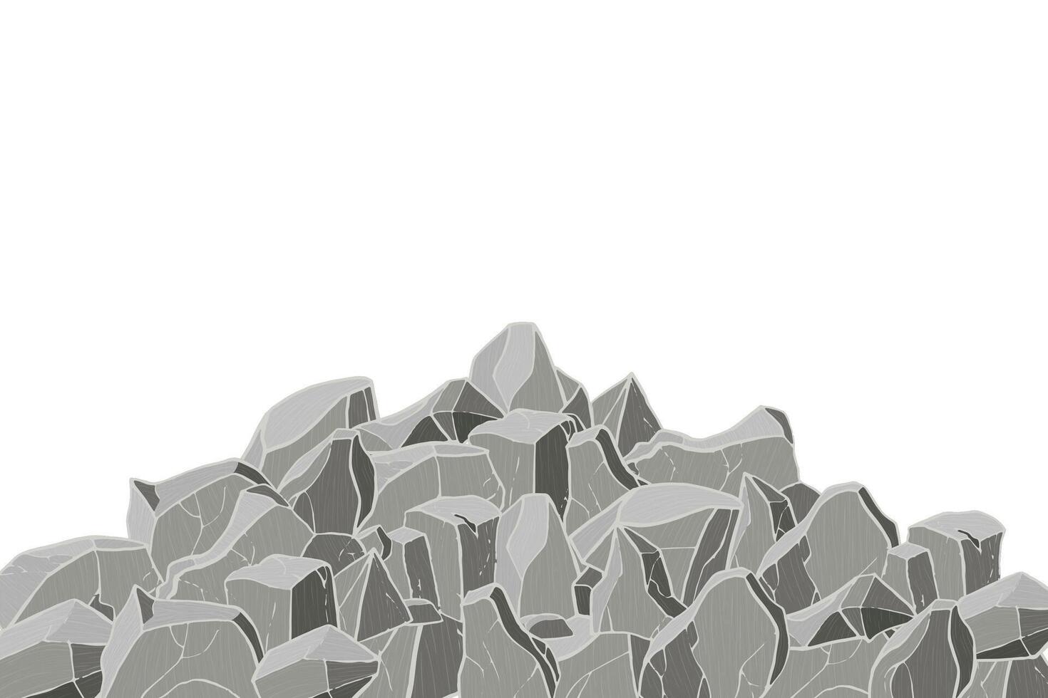 Gray stone mountain. Rock texture. vector