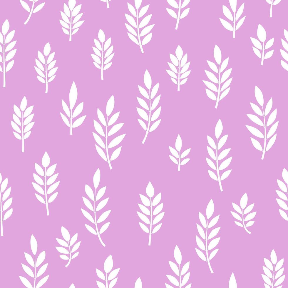 Abstract leaves seamless pattern design, pink and white illustration. Herbal background for wrapping, textile, fabric, decoration and wallpaper. vector