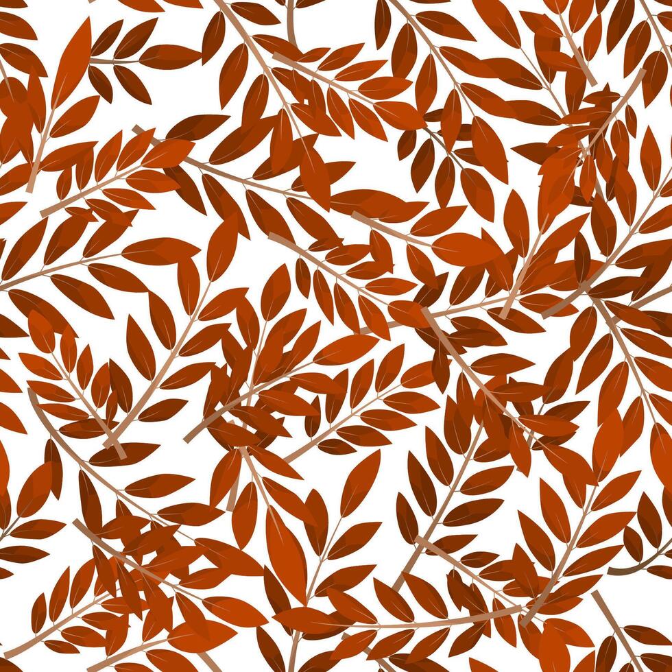 Red seamless pattern leaves on white background. Amaranth illustration design. vector