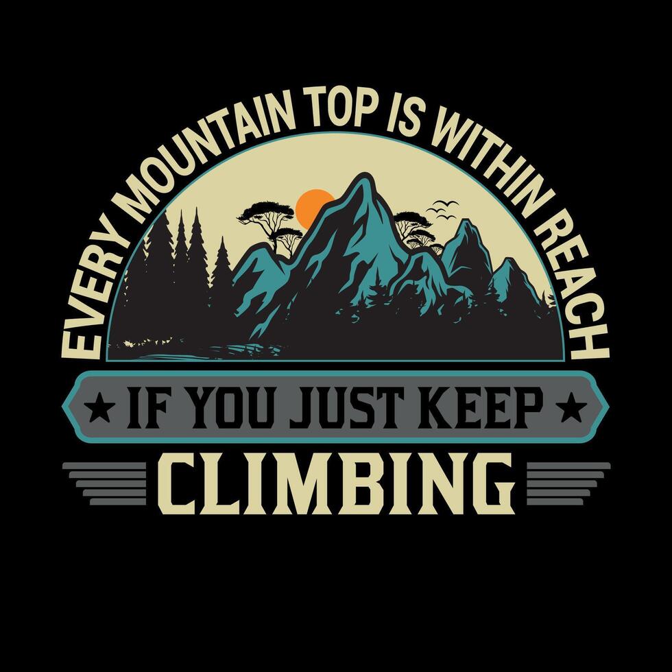 Hiking illustration T Shirt design vector