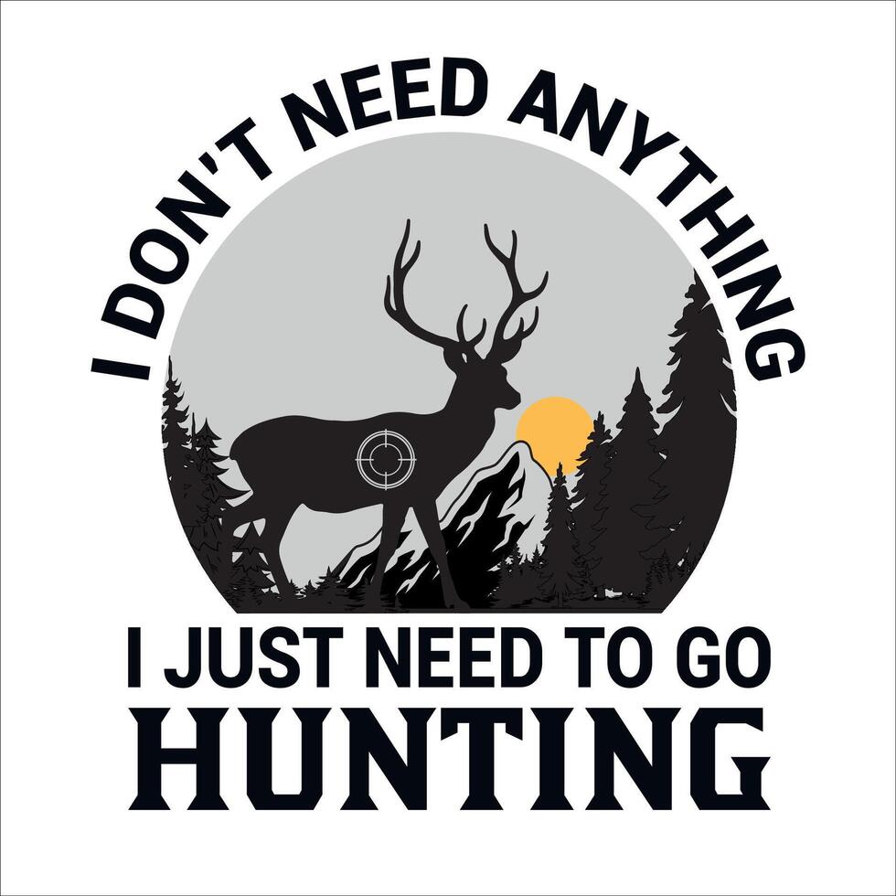 Deer hunting illustration Tshirt design vector