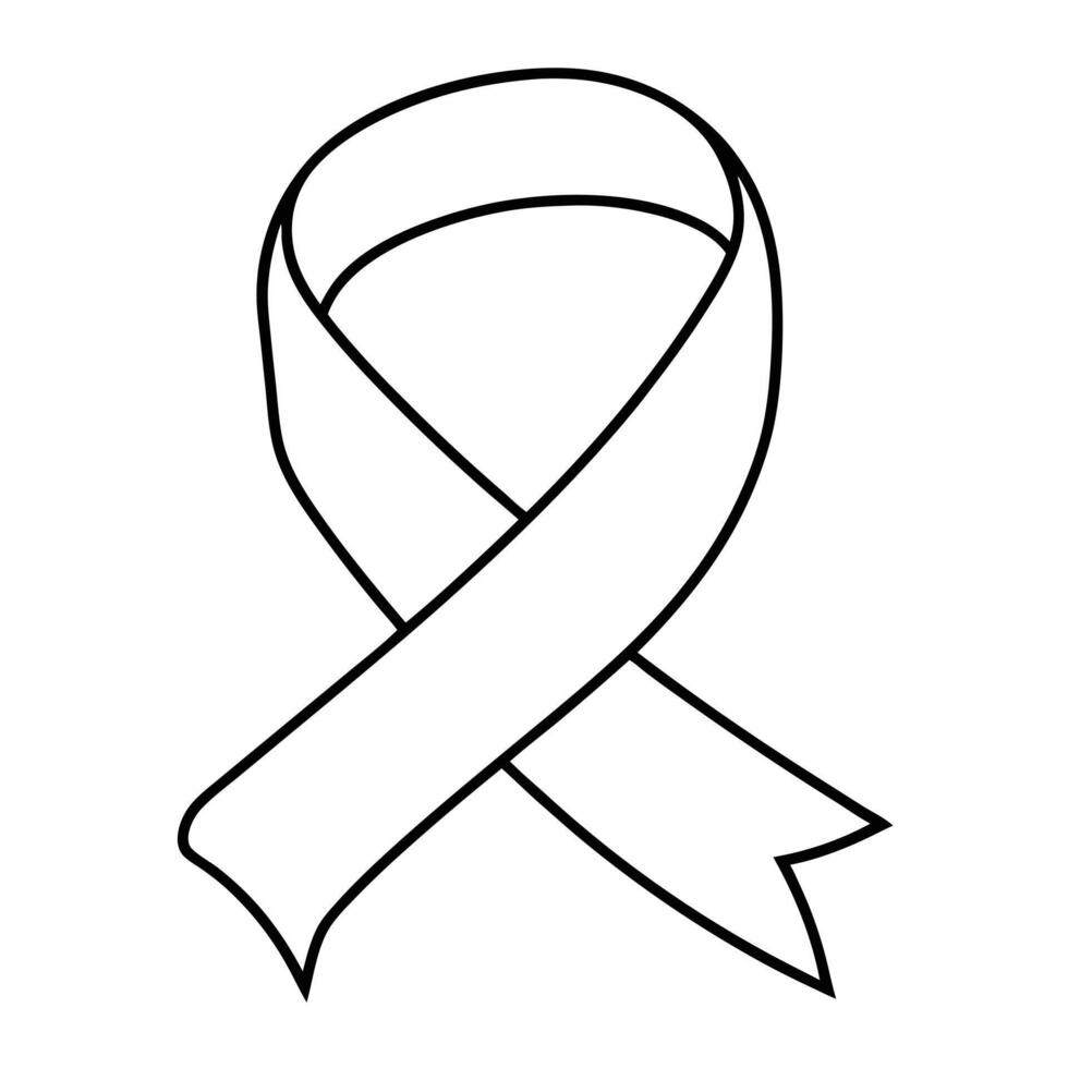 A black and white awareness ribbon vector