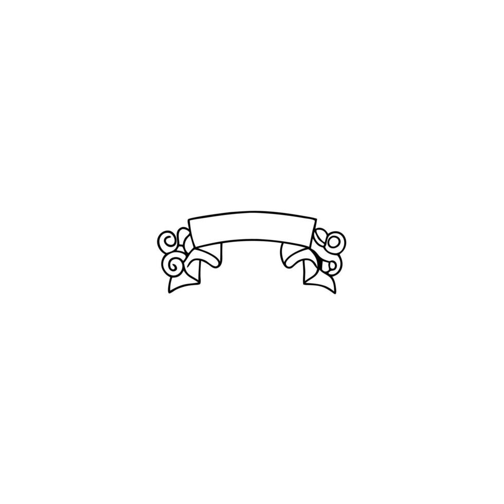 A black and white drawing of a ribbon vector