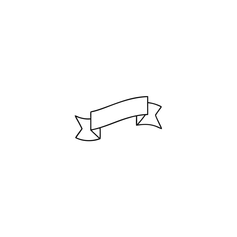 A black and white drawing of a ribbon vector