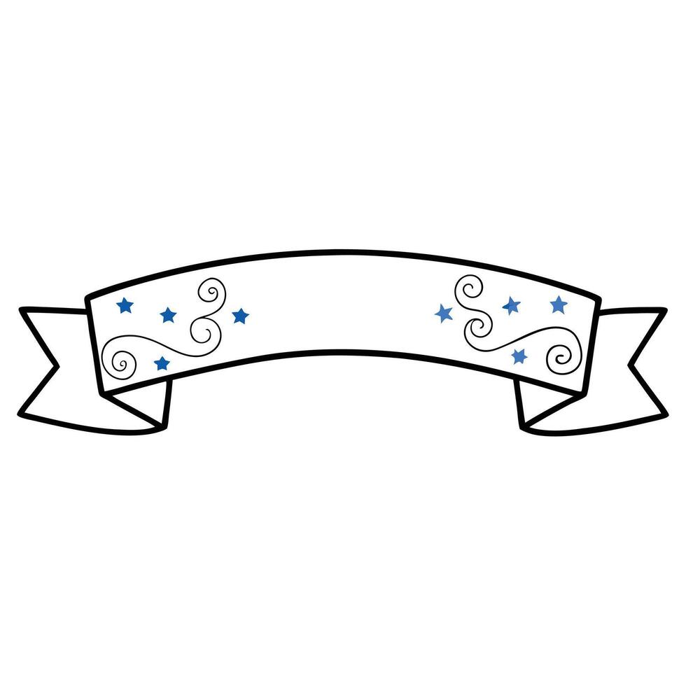 A blue ribbon with stars on it vector