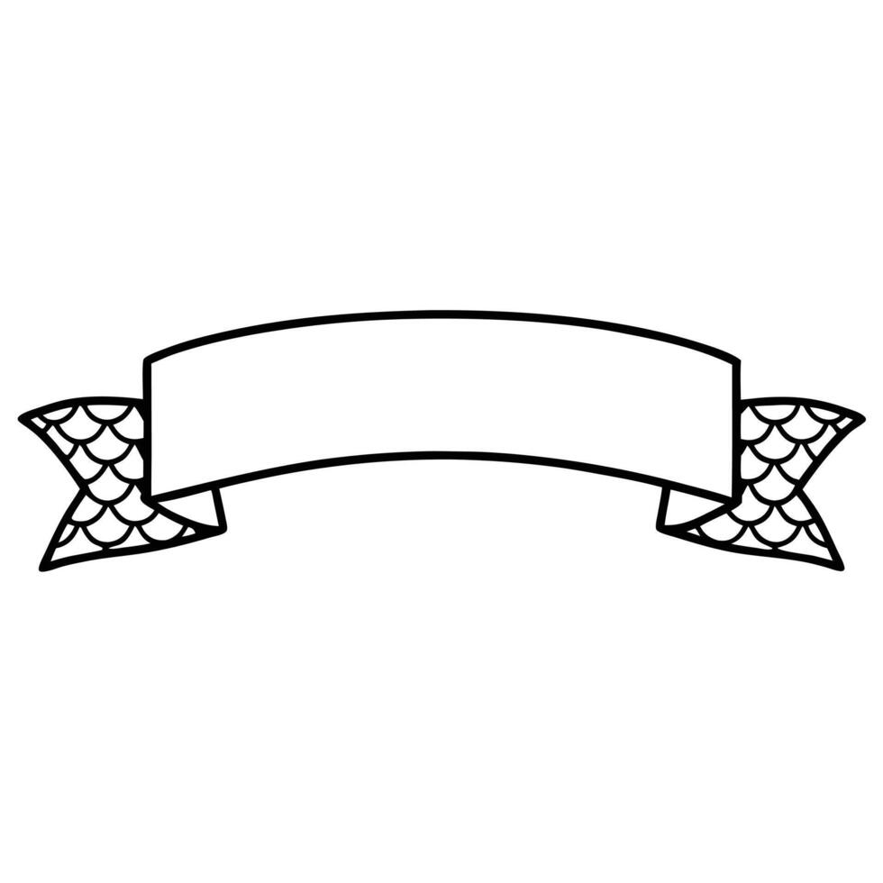 Mermaid banner coloring page vector