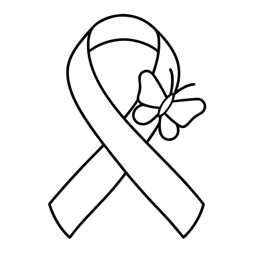 Coloring pages for awareness ribbon vector