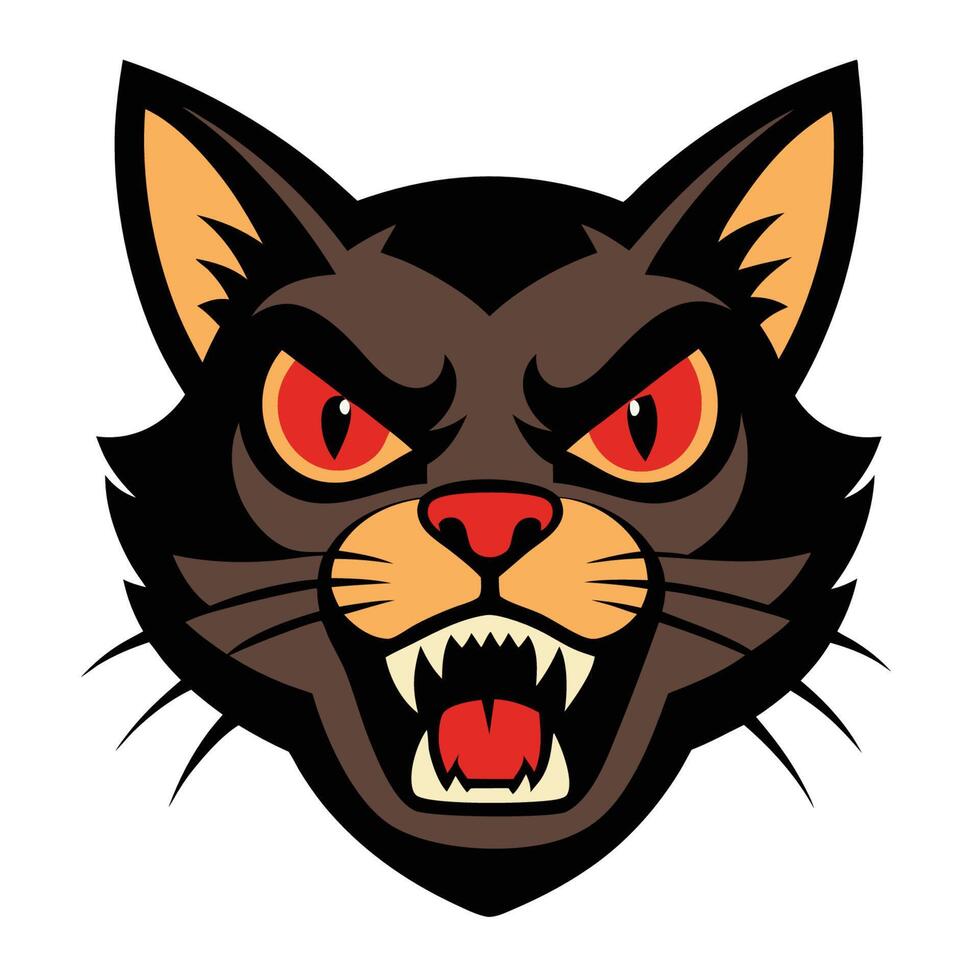 Bold Cat Head Graphic vector