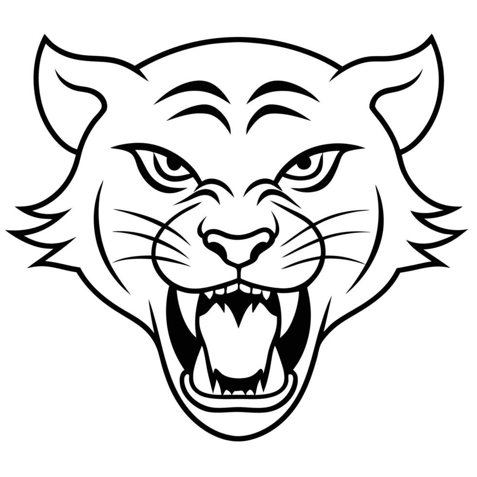 Intense Tiger Head Symbol vector