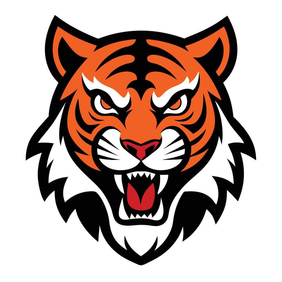 Roaring Tiger Head Icon vector