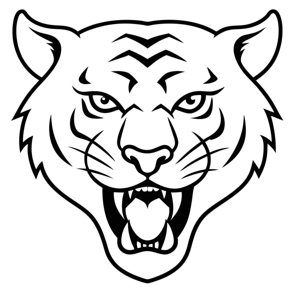 Savage Tiger Face Graphic vector