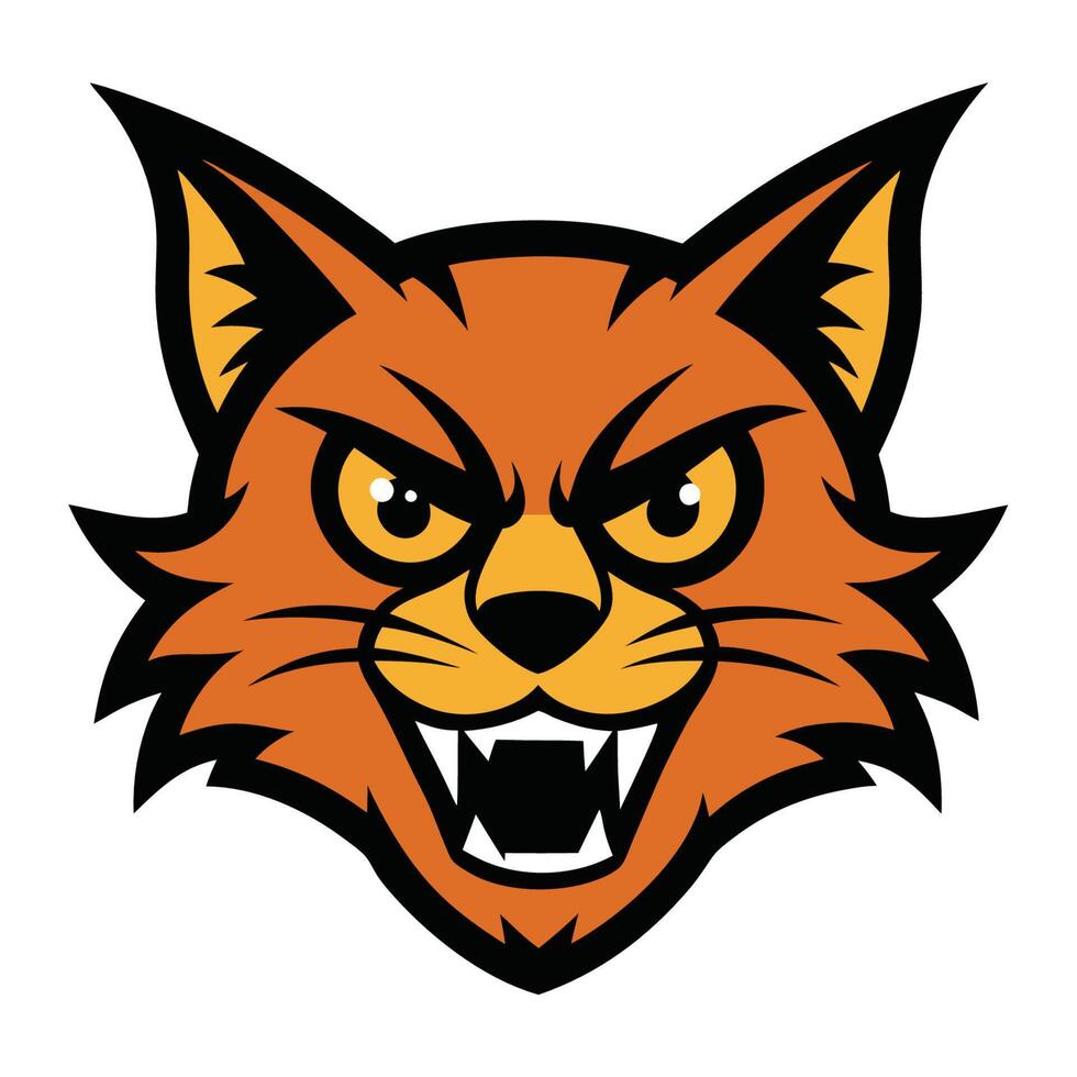 Intense Cat Mascot Design vector