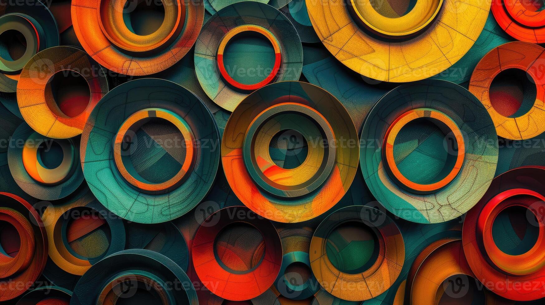Geometric Pattern Featuring Rings and Circles photo