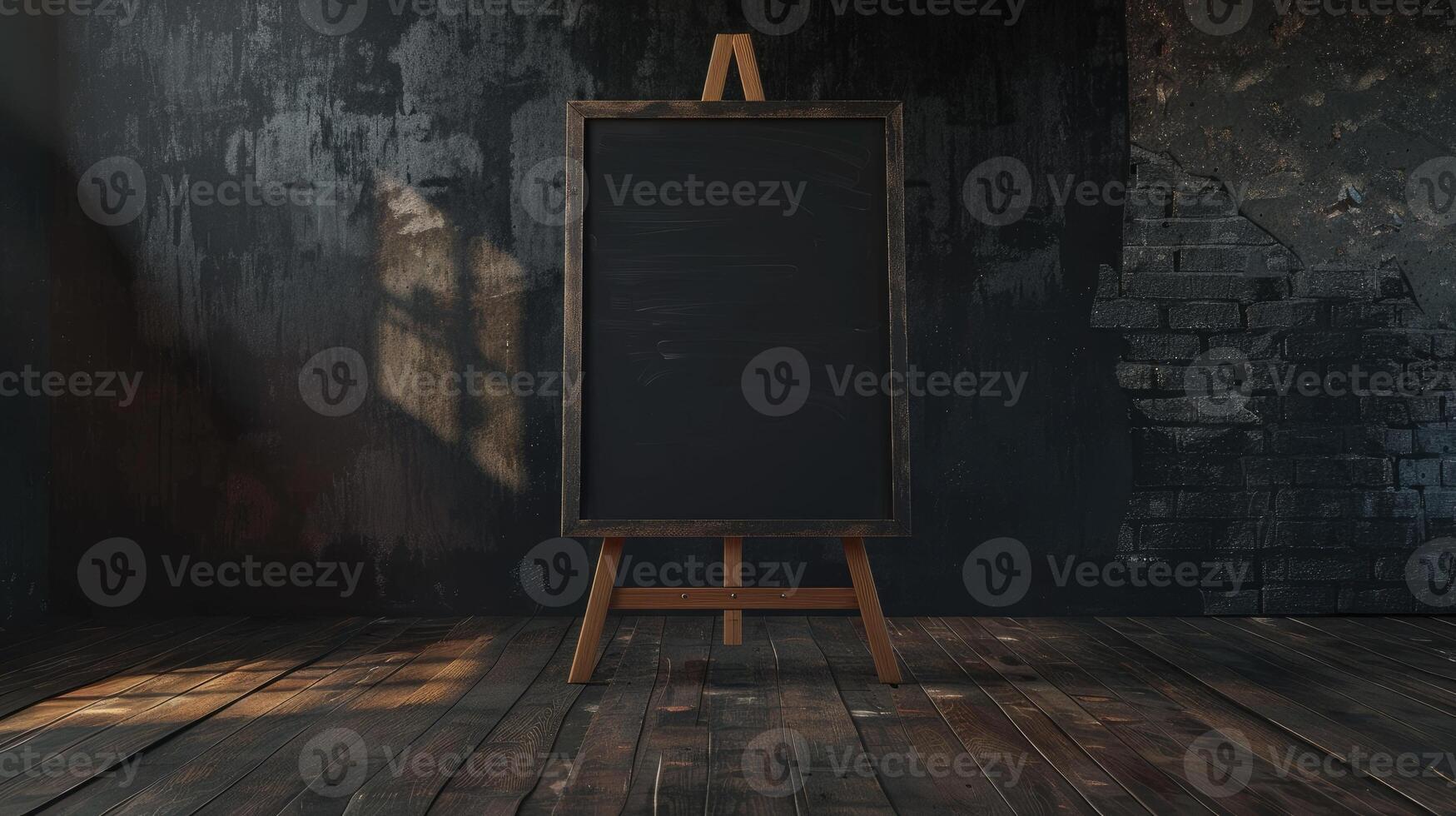 A message board easel that serves as a decorative piece featuring an open plain board as a copy space image photo