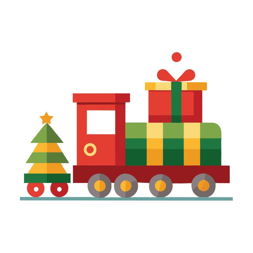 Gift Train for Christmas vector