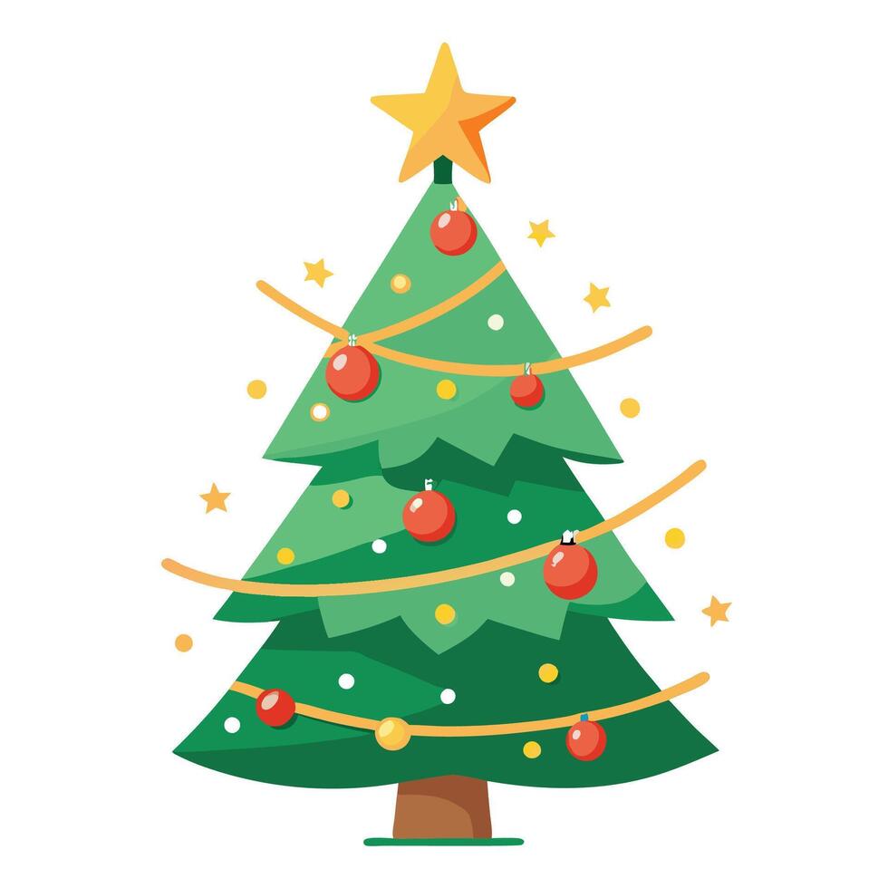 Festive Christmas Tree Scene vector