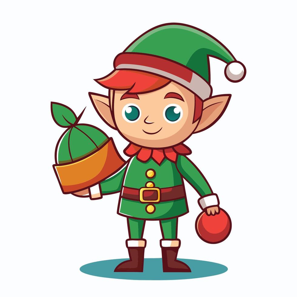 Child Holding Santa Sack vector