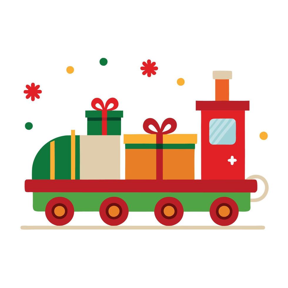 Holiday Train Carrying Boxes vector