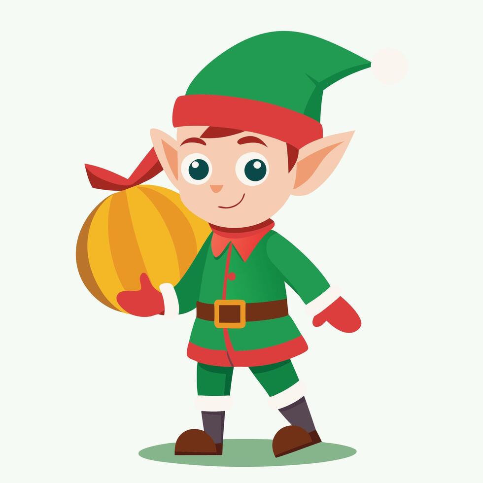 Young Boy with Santa Bag vector
