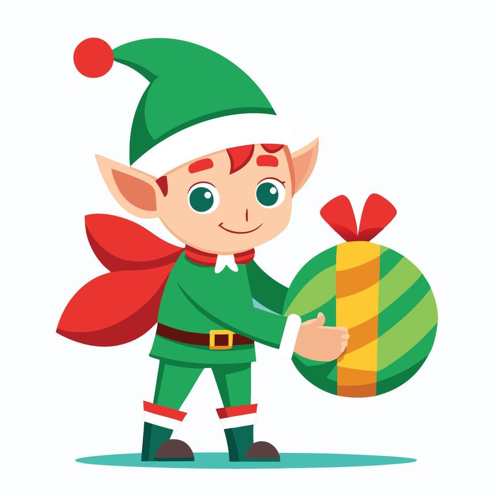 Boy and Holiday Sack vector