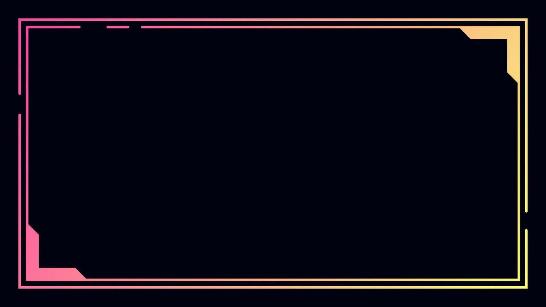 Landscape frame for media player interface. Online stream futuristic technology style. vector
