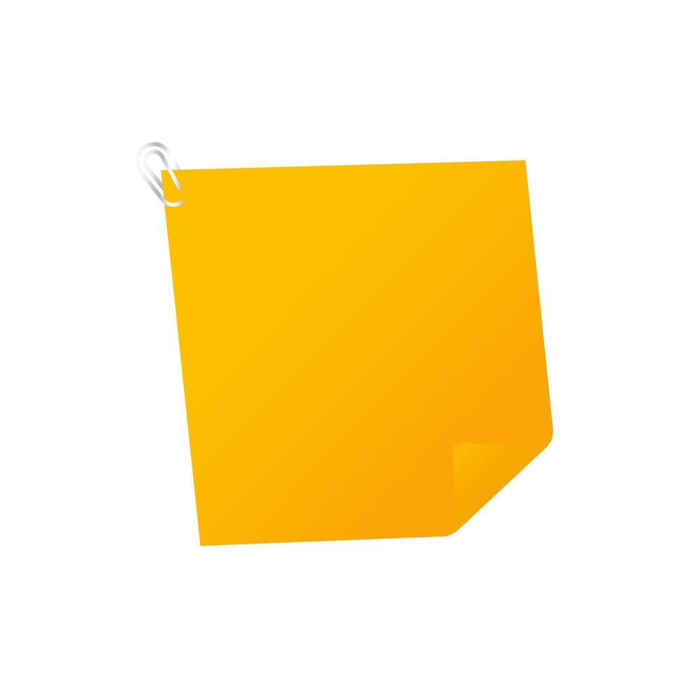 Empty note paper illustration. Blank sheet label design. vector