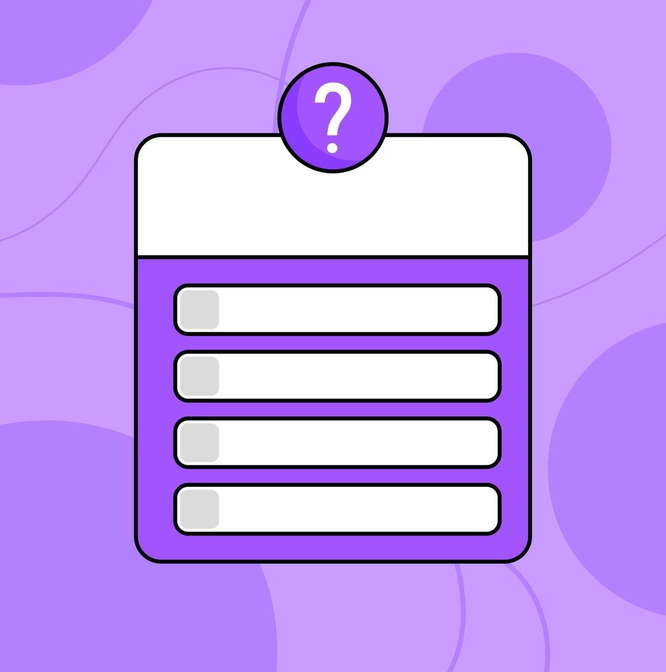 Quiz banner template. Question mark copy space background. vector
