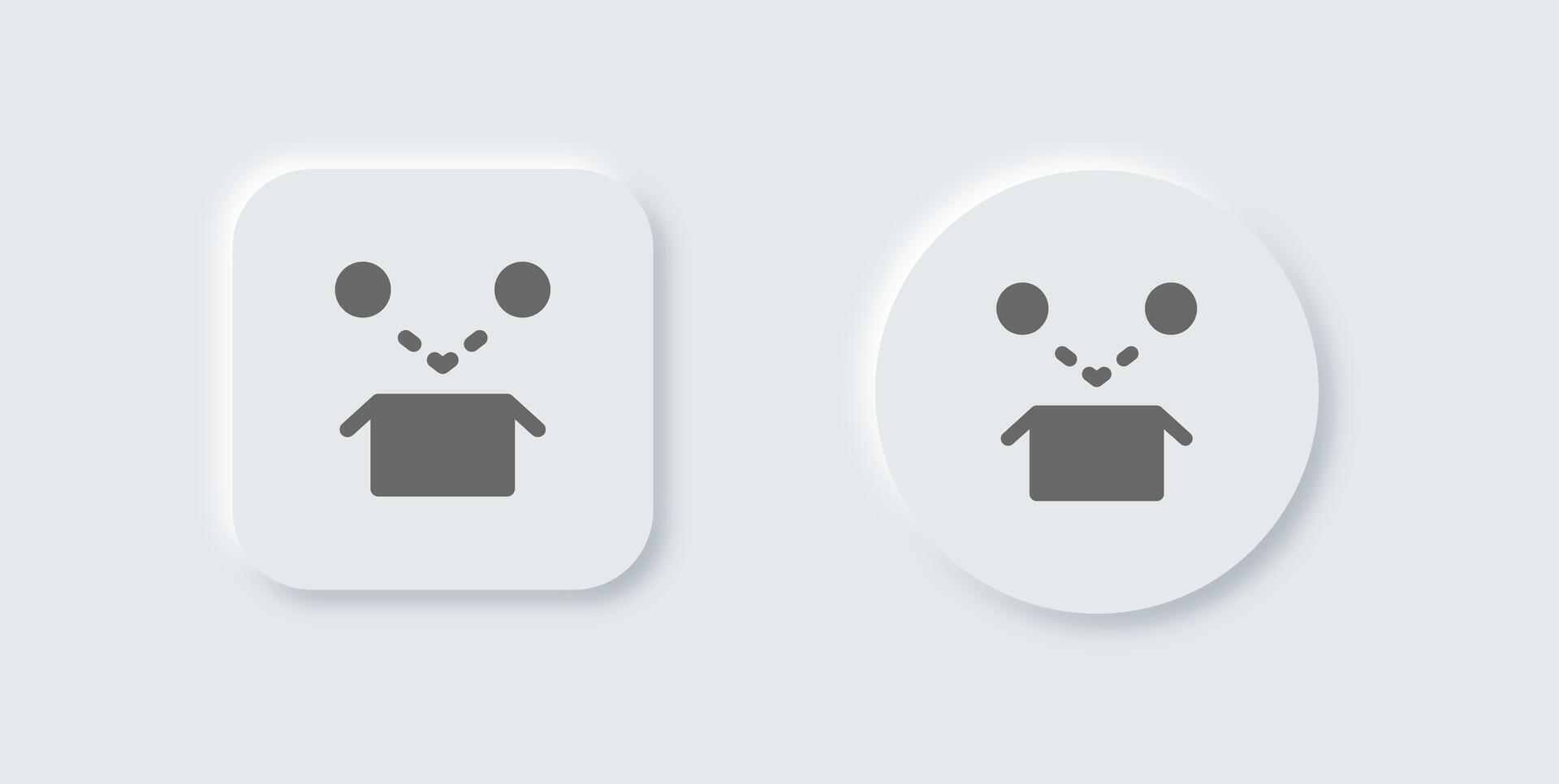 Item solid icon in neomorphic design style. Package signs illustration. vector