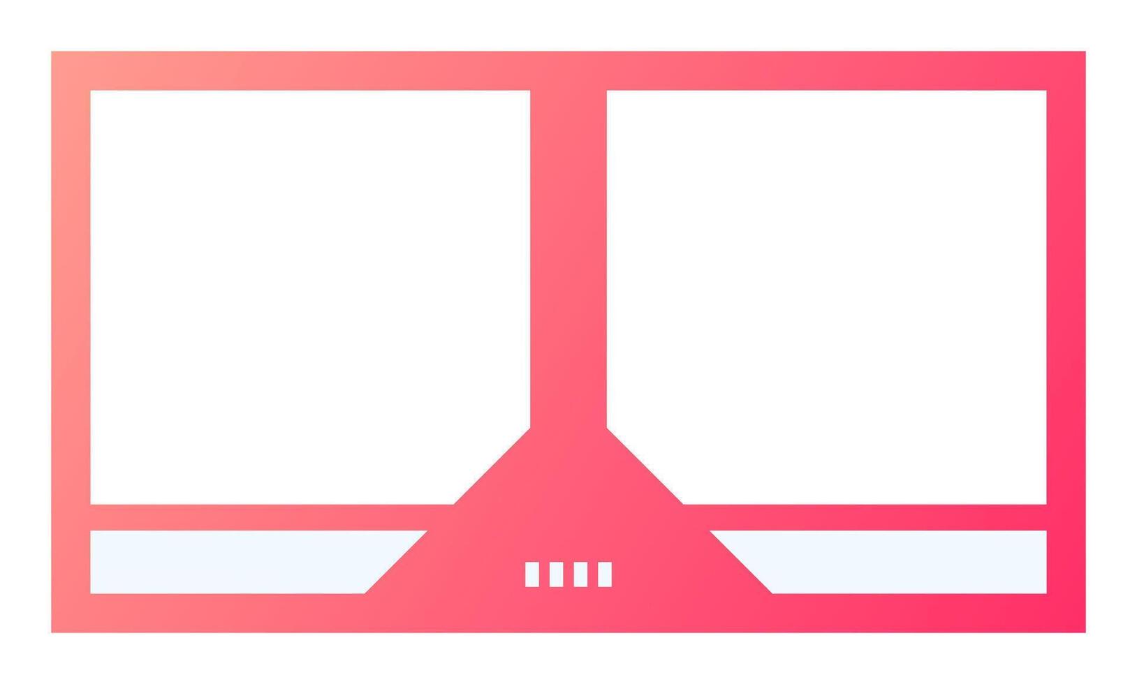Landscape frame for media player interface. Online stream futuristic technology style. vector