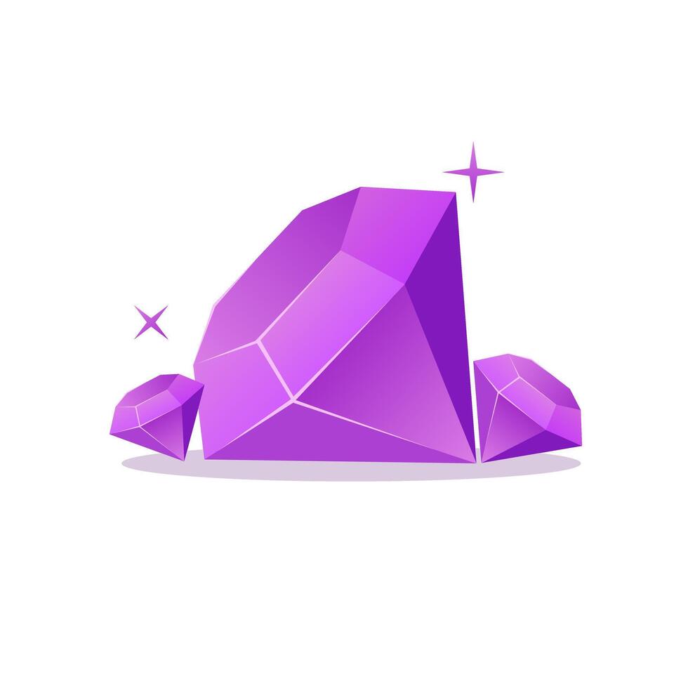 Shiny diamond element. Gem jewellery shape illustration. vector