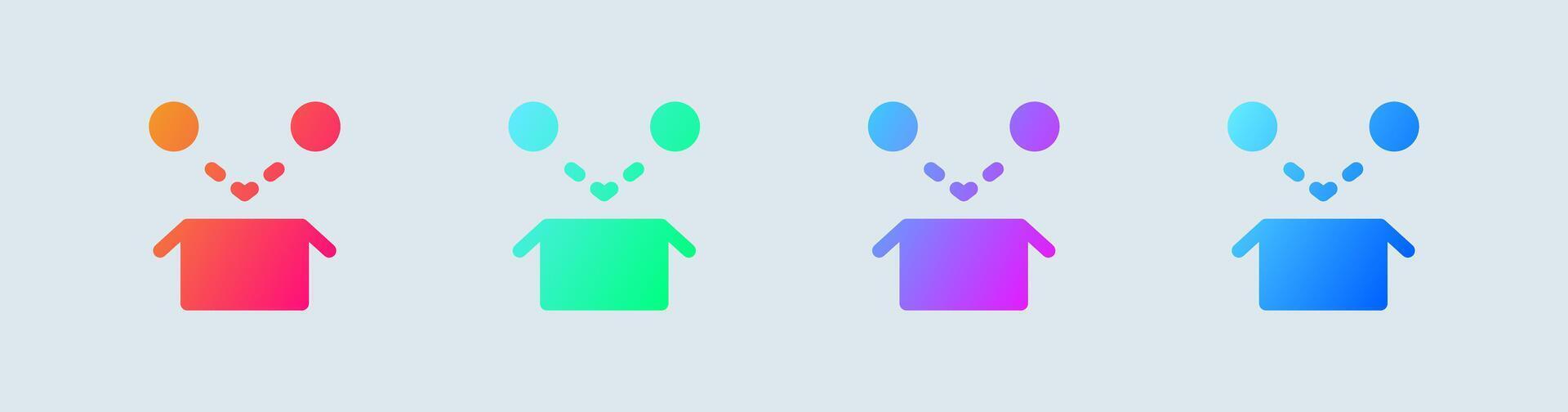 Item solid icon in gradient colors. Package signs illustration. vector