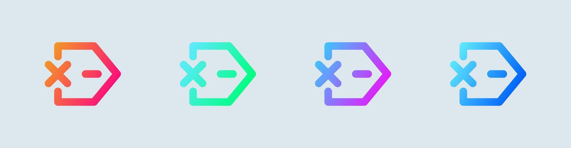 Quit line icon in gradient colors. Arrow signs illustration. vector