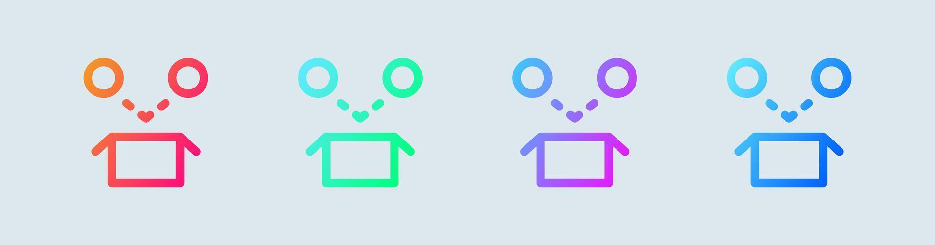Item line icon in gradient colors. Package signs illustration. vector