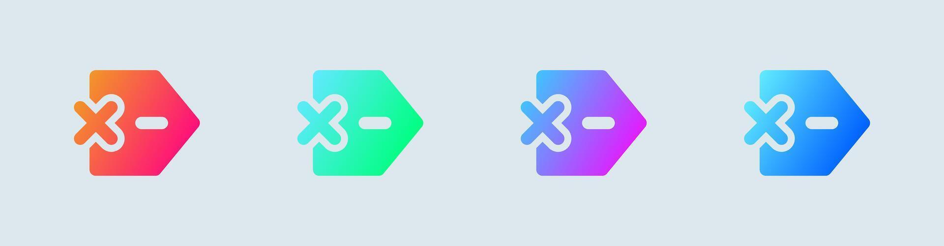 Quit solid icon in gradient colors. Arrow signs illustration. vector