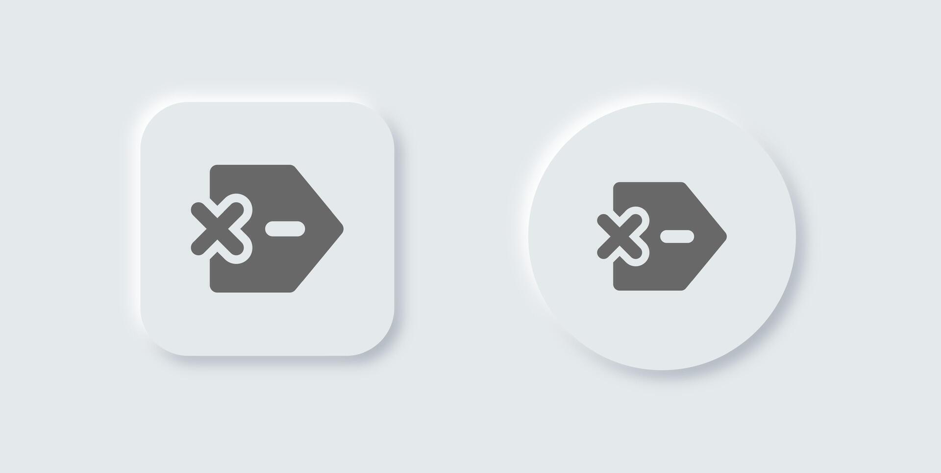 Quit solid icon in neomorphic design style. Arrow signs illustration. vector