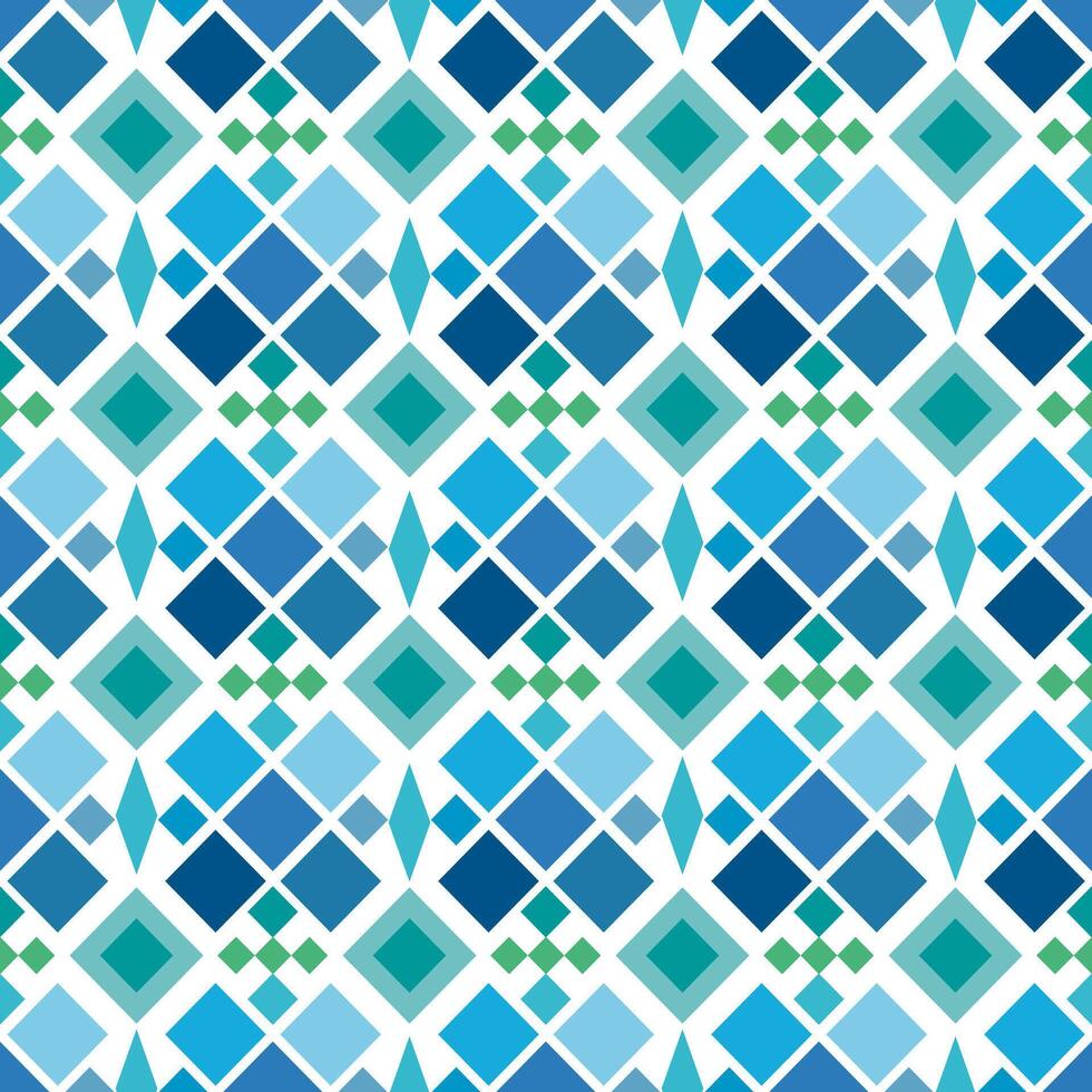 Geometric of blue. Tile style in seamless pattern. vector